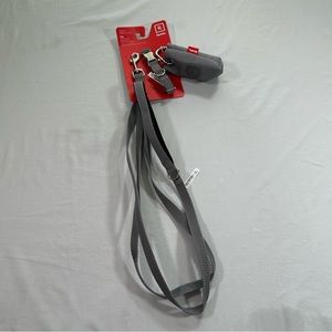 Reddy dog leash set new net silver grey boy girl poop bags collar adjustable xs